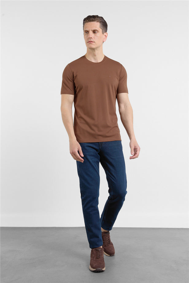 Short Sleeve Crew Neck Pocketless Standard Fit Knit T-Shirt 1011260151