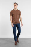 Short Sleeve Crew Neck Pocketless Standard Fit Knit T-Shirt 1011260151