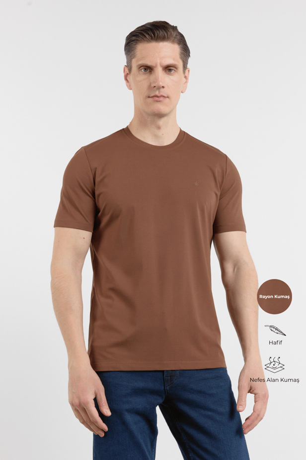 Short Sleeve Crew Neck Pocketless Standard Fit Knit T-Shirt 1011260151