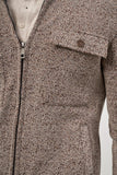 Tan Knitted Baby Collar Self-Patterned No Vent Slim Fit Classic Coat 1007245156