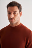 Half Turtleneck Long Sleeve Pocketless Comfort Fit Cotton Knitwear 1012255203