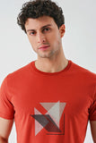 Cinnamon Printed Crew Neck Casual Slim Fit T-Shirt 1011240168