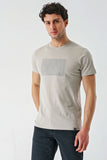 Short Sleeve Printed Crew Neck Pocket Slim Fit Cotton T-Shirt 1011240181