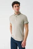 IMZA Men's Printed Oxford Slim Fit Casual Polo T-Shirt – 1011240177