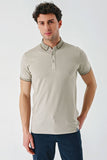 IMZA Men's Printed Oxford Slim Fit Casual Polo T-Shirt – 1011240177