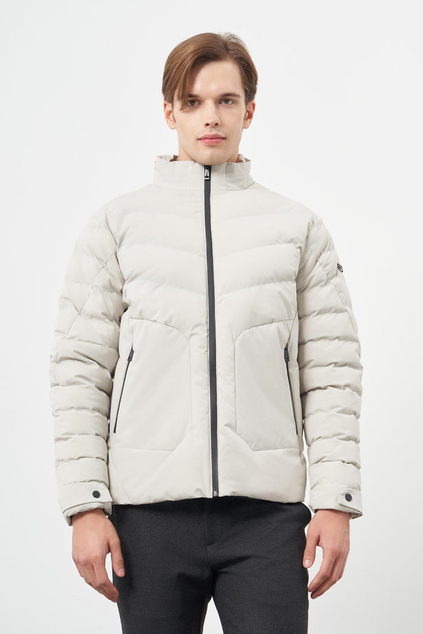Quilted Stand Collar Full-Lined Slim Fit Classic Coat 1007245155
