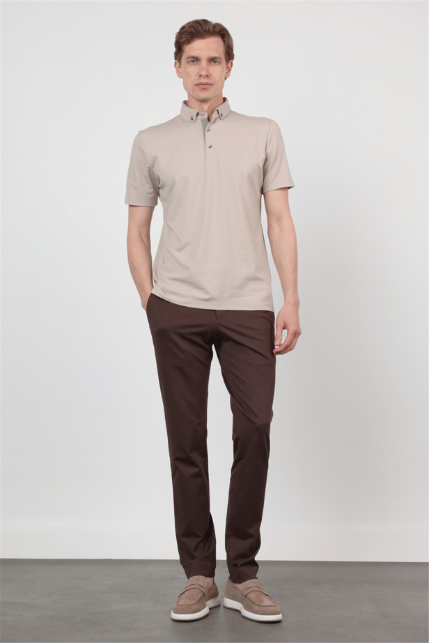 Short Sleeve Italian Collar Pocketless Standard Fit T-Shirt 1011260150