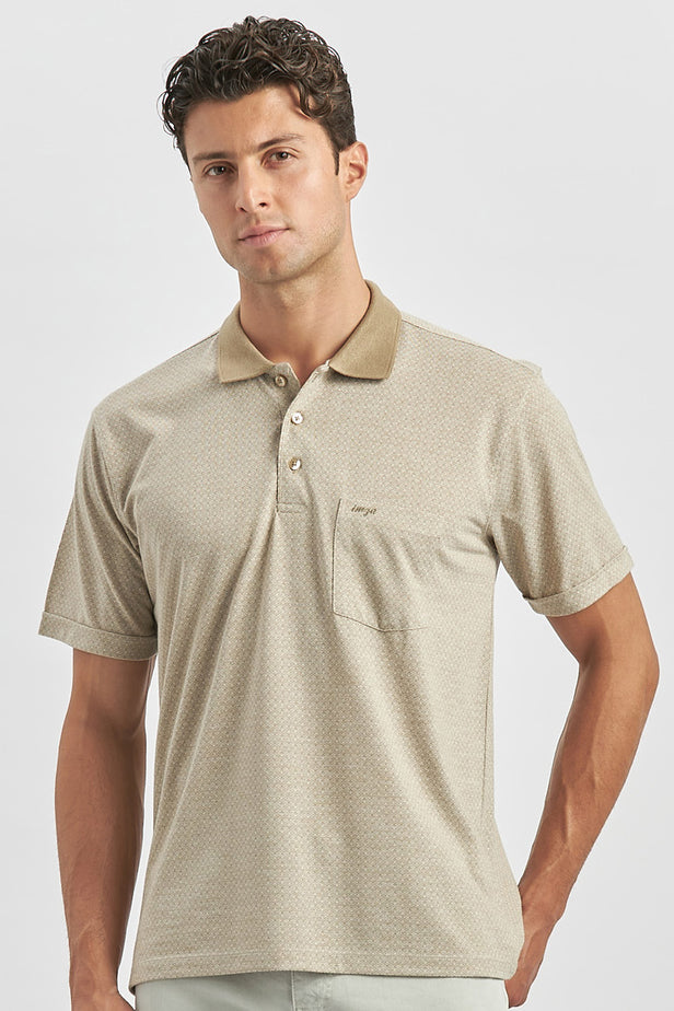 IMZA Men's Jacquard Comfort Fit Classic Polo T-Shirt – 1011240190