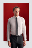 Half Italian Collar Long Sleeve Easy To Iron Slim Fit Cotton Shirt 1004255301
