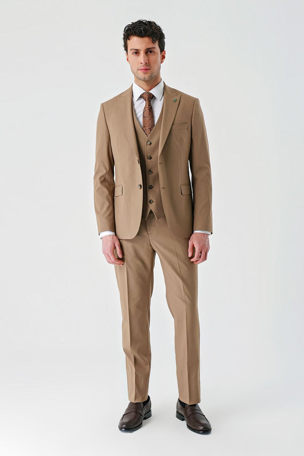 IMZA Men's Peak Lapel Slim Fit 3-Piece Classic Suit – 1001240188