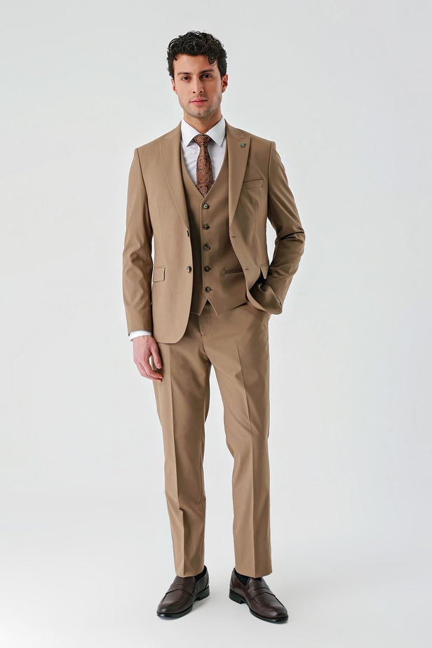 IMZA Men's Peak Lapel Slim Fit 3-Piece Classic Suit – 1001240188