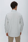 Khaki Long Sleeve Printed Stiff Collar Pocket Comfort Fit Cotton Stretch Shirt 1004225228
