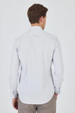 Men's Striped Italian Collar Long-Sleeve Slim Fit Stretch Classic Shirt.