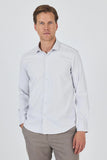 Men's Striped Italian Collar Long-Sleeve Slim Fit Stretch Classic Shirt.
