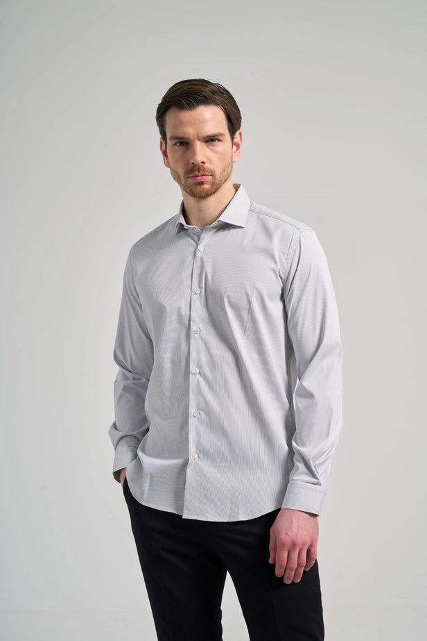 IMZA Men's Striped Stretch Slim Fit Classic Shirt – 1004250158