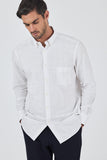 Blue Long Sleeve Striped Button Collar Pocket Comfort Fit Shirt 1004250189