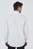 Blue Long Sleeve Striped Button Collar Pocket Comfort Fit Shirt 1004250189