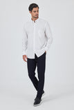Blue Long Sleeve Striped Button Collar Pocket Comfort Fit Shirt 1004250189