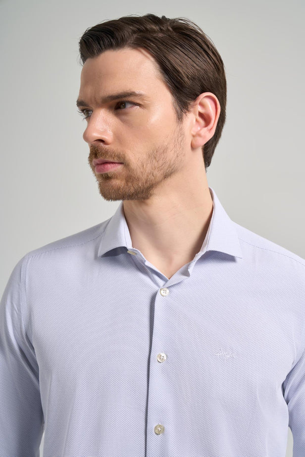 IMZA Men's Patterned Dobby Italian Collar Slim Fit Classic Shirt – 1004250161