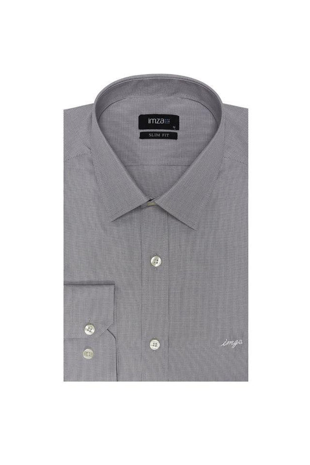Long Sleeve Patterned Stiff Collar Pocketless Slim Fit Classic Shirt 1004225178