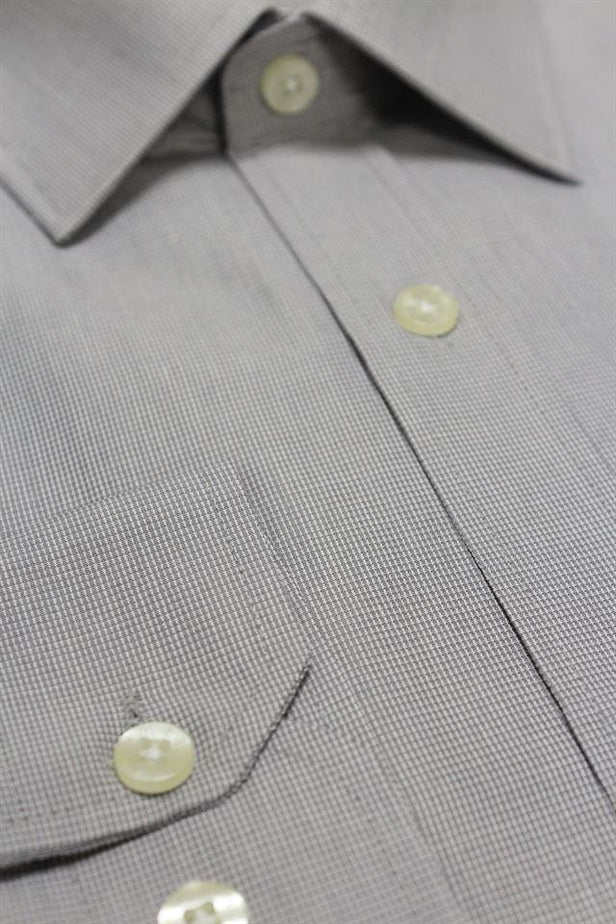 Long Sleeve Patterned Stiff Collar Pocketless Slim Fit Classic Shirt 1004225178