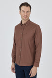 Long Sleeve Plain Weave Button Collar Pocketless Slim Fit Shirt 1004250212