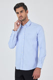 Long Sleeve Hard Collar Pocketless Slim Fit Stretch Shirt 1004250195