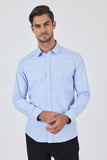 Long Sleeve Hard Collar Pocketless Slim Fit Stretch Shirt 1004250195