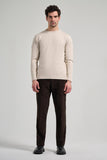 Long Sleeve Plain Knitted Crew Neck Pocketless Cotton Slim Fit Knitwear 1012245163