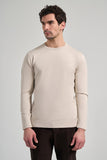 Long Sleeve Plain Knitted Crew Neck Pocketless Cotton Slim Fit Knitwear 1012245163