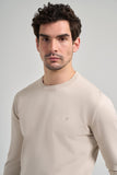 Long Sleeve Plain Knitted Crew Neck Pocketless Cotton Slim Fit Knitwear 1012245163
