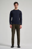 Long Sleeve Plain Knitted Crew Neck Pocketless Cotton Slim Fit Knitwear 1012245163