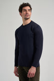 Long Sleeve Plain Knitted Crew Neck Pocketless Cotton Slim Fit Knitwear 1012245163