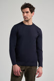 Long Sleeve Plain Knitted Crew Neck Pocketless Cotton Slim Fit Knitwear 1012245163