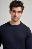 Long Sleeve Plain Knitted Crew Neck Pocketless Cotton Slim Fit Knitwear 1012245163