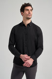 Long Sleeve Plain Oxford Button-Down Collar Pocketless Cotton Classic Slim Fit Shirt 1004250168