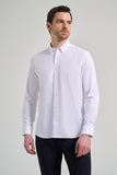 Long Sleeve Plain Oxford Button-Down Collar Pocketless Cotton Classic Slim Fit Shirt 1004250168