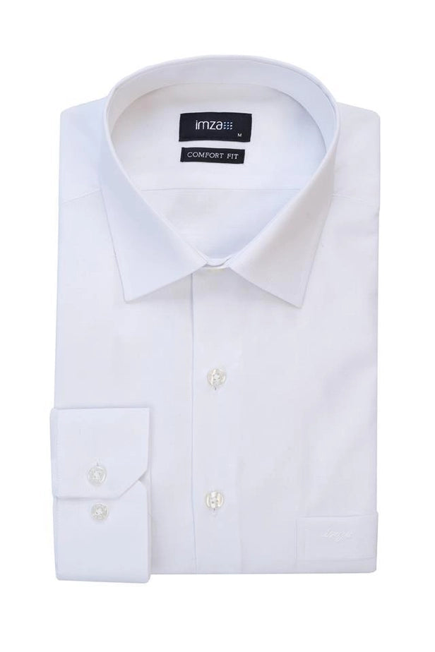 IMZA Men's Fil-a-Fil Comfort Fit Basic Shirt – White – 1004220002