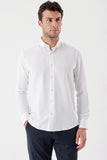 Long Sleeve Satin Pocketless Slim Fit Cotton Shirt 1004230912