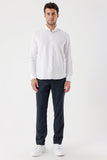 Long Sleeve Satin Pocketless Slim Fit Cotton Shirt 1004230912