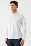 DMT Collar Long Sleeve Pocketless Slim Fit Classic Stretch Shirt 1004230233