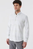 Long Sleeve Striped Pocketless Cotton Classic Slim Fit Shirt 1004230164