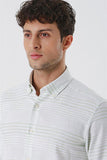 Long Sleeve Striped Pocketless Cotton Classic Slim Fit Shirt 1004230164