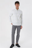 Long Sleeve Striped Pocketless Cotton Classic Slim Fit Shirt 1004230164