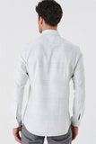 Long Sleeve Striped Pocketless Cotton Classic Slim Fit Shirt 1004230164