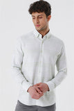 Long Sleeve Striped Pocketless Cotton Classic Slim Fit Shirt 1004230164