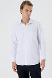 Long Sleeve Textured Hard Collar Pocket Comfort Fit Shirt 1004235151