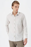 IMZA Men's Patterned Comfort Fit Classic Shirt – Light Beige – 1004235158