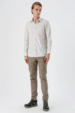 IMZA Men's Patterned Comfort Fit Classic Shirt – Light Beige – 1004235158