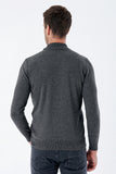 Gray Long Sleeve Patterned Knitted Half Turtleneck Cotton Comfort Fit Knitwear 1012235153